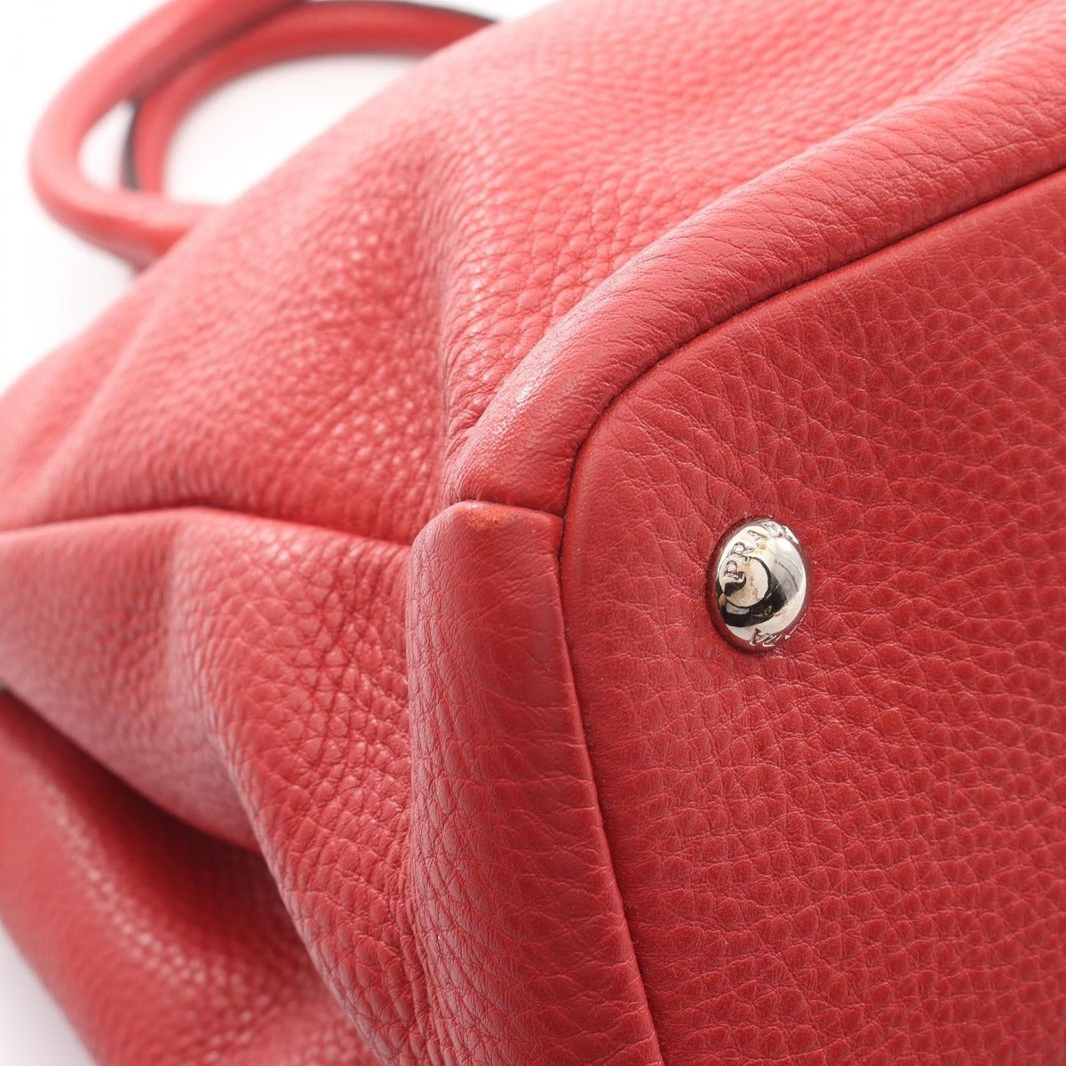Prada Handbag Vitello Daino Red Leather 2-Way Hand B — view 5