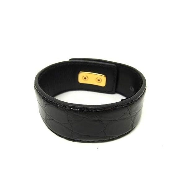 Prada Leather Turnlock Bracelet M Black — view 2