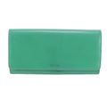 Celine Flap Leather Wallet Green