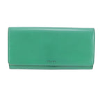 Celine Flap Leather Wallet Green