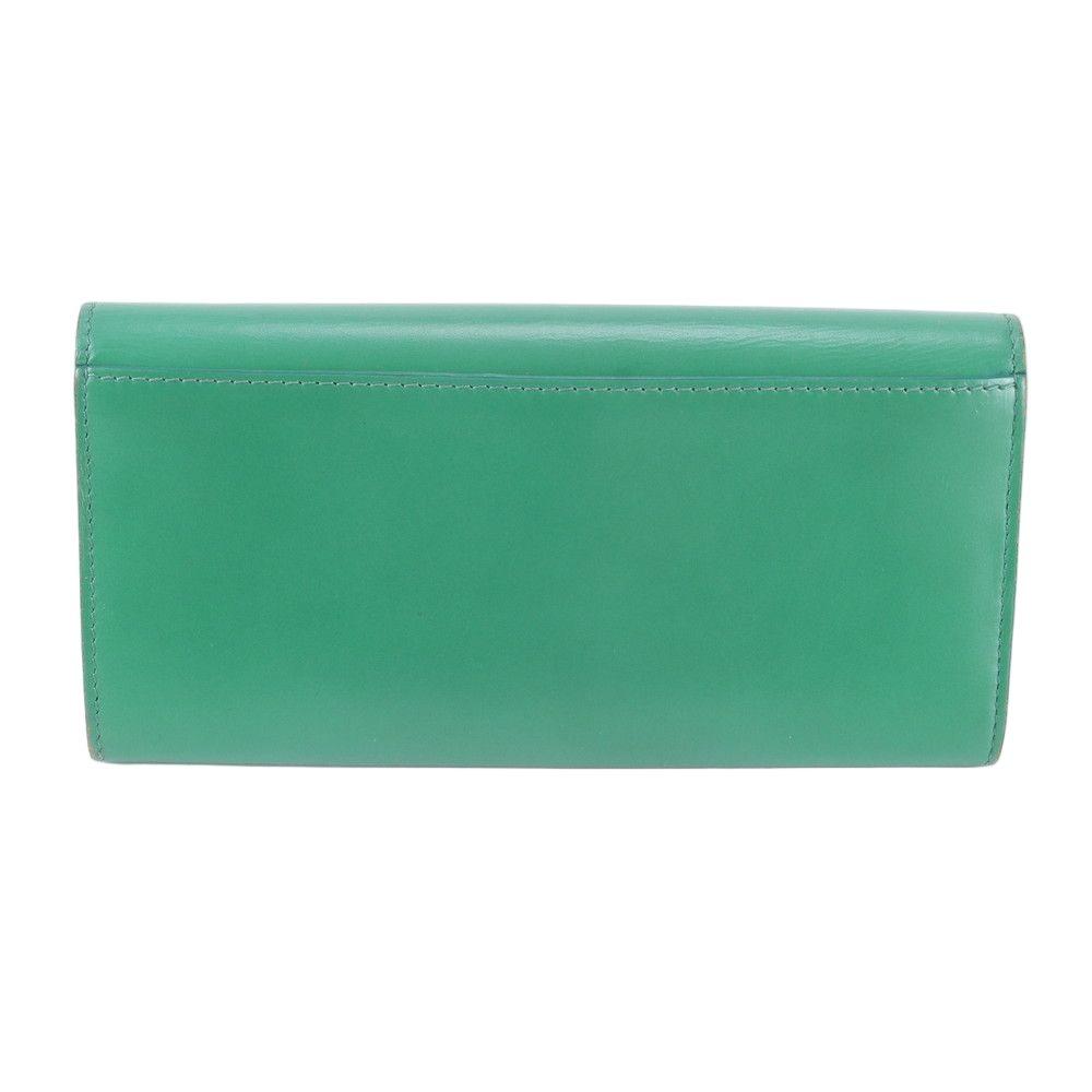 Celine Flap Leather Wallet Green — view 2