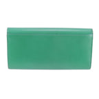 Celine Flap Leather Wallet Green — view 2