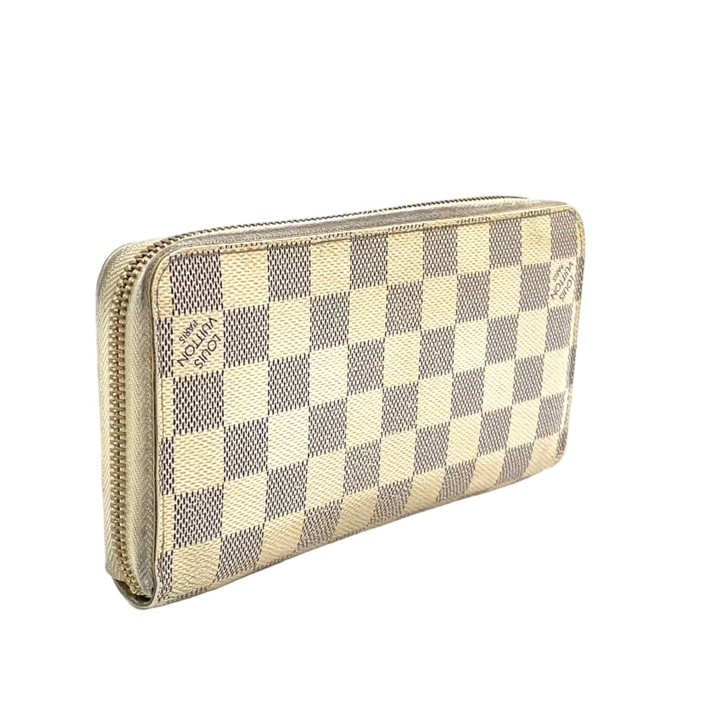 Louis Vuitton Zippy Wallet Damier Azur White Round Gold — view 2