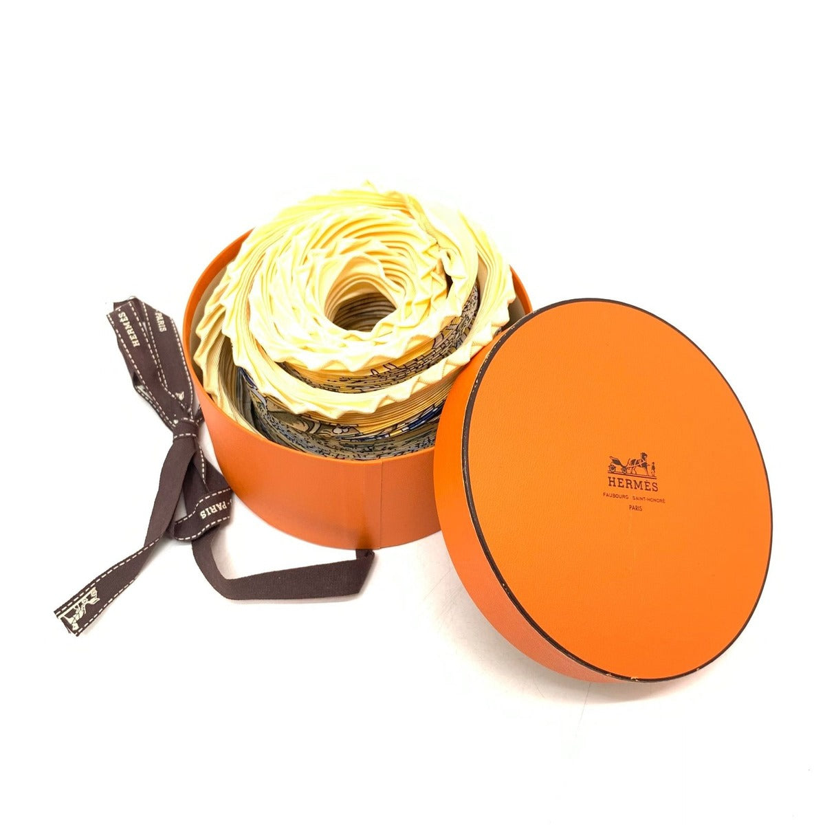 Hermes Pleated Scarf L'ile Deserte None Human Island Yellow — view 2