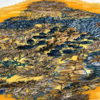 Hermes Pleated Scarf L'ile Deserte None Human Island Yellow — view 6