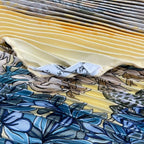 Hermes Pleated Scarf L'ile Deserte None Human Island Yellow — view 7