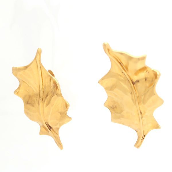 Yves Saint Laurent Earrings GP Leaf Motif Vintage — view 3