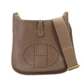 Hermes Evelyne 3 PM Shoulder Bag Taurillon Clemence Etoupe Gold