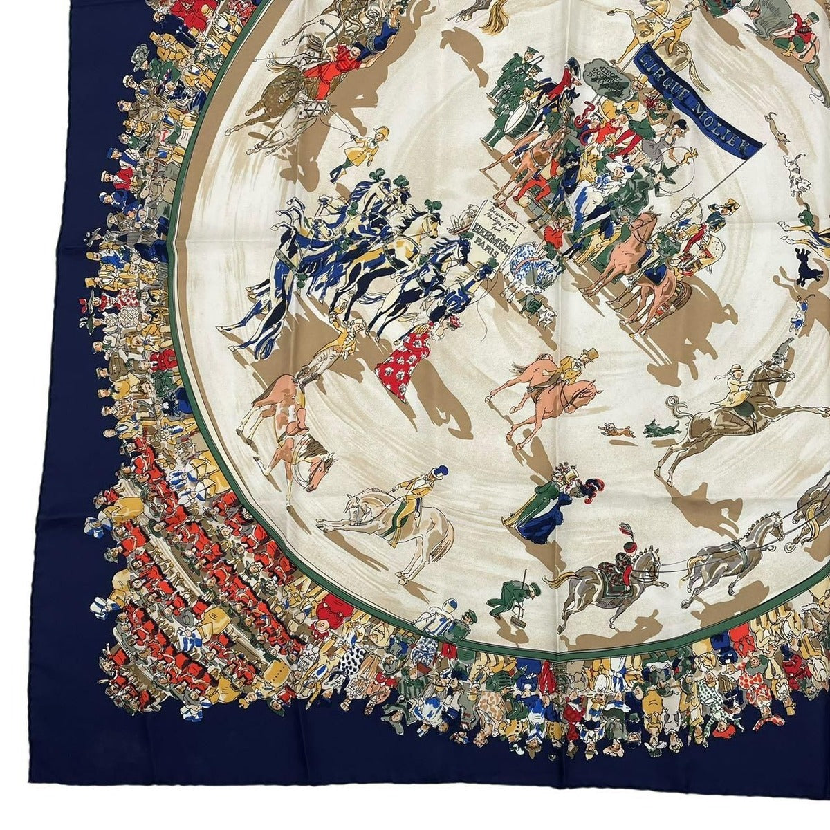Hermes Carre 90 Cirque Molier Scarf Silk Navy — view 5