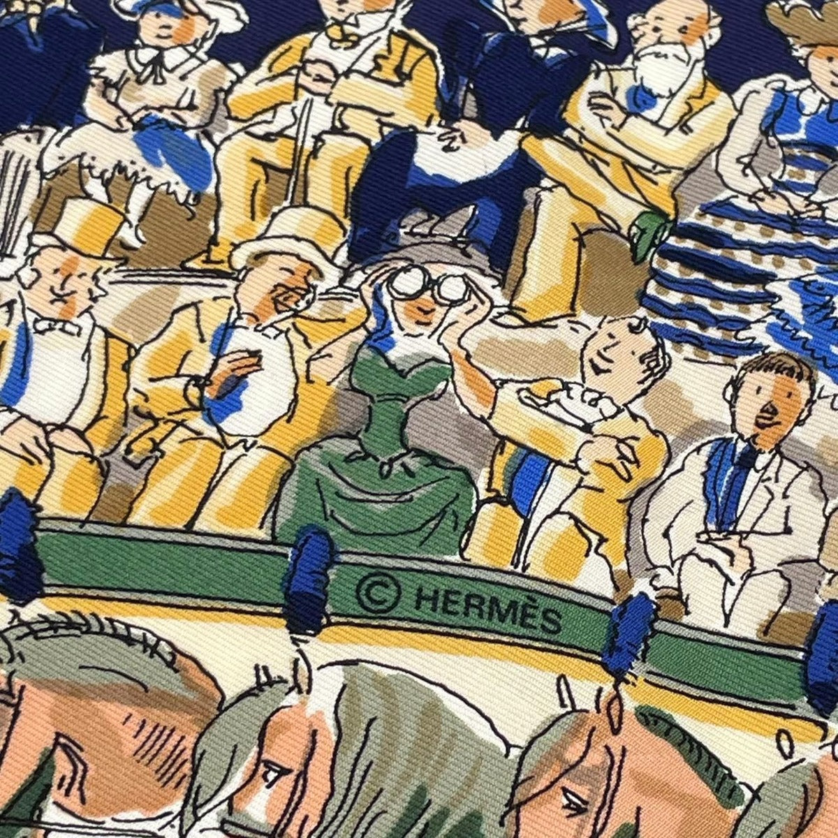Hermes Carre 90 Cirque Molier Scarf Silk Navy — view 6