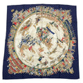 Hermes Carre 90 Cirque Molier Scarf Silk Navy