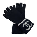 Chanel Coco Mark Gloves Black Knit