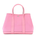 Hermes Garden Party TPM Toile Officier Vache Leather Tote Bag Pink Handbag