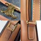 Celine Triomphe Shoulder Bag Bz4.04 lu Brown Leather — view 6
