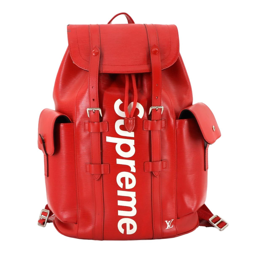 Louis Vuitton Supreme Epi Christopher PM Backpack Leather Red White
