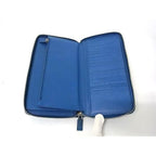 Prada Wallet Saffiano 2 Ml220 Blue Leather Round Zipper Long — view 5