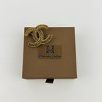 Chanel CC Logo Brooch Gold Vintage