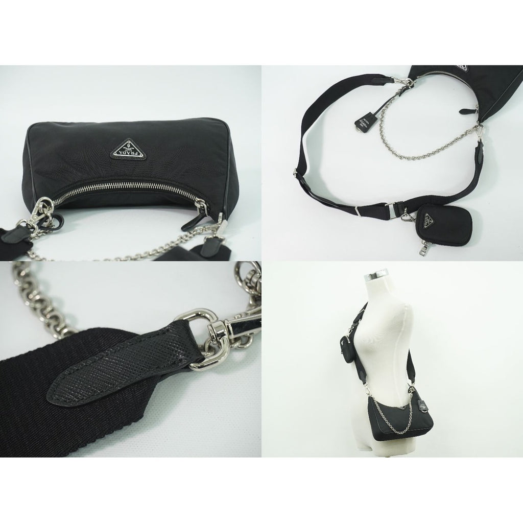 Prada Re Edition 2-Way Shoulder Bag Pochette Nylon Black — view 6