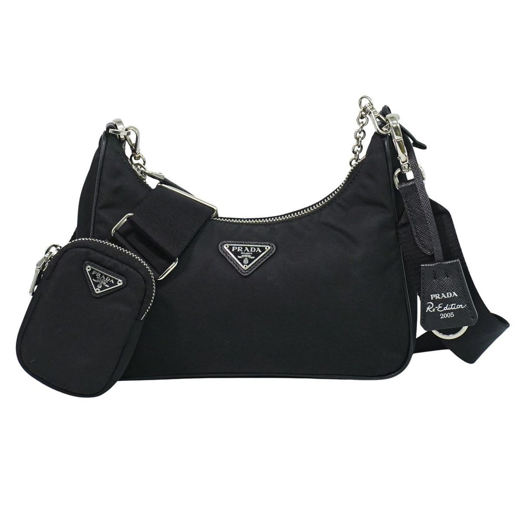 Prada Re Edition 2-Way Shoulder Bag Pochette Nylon Black
