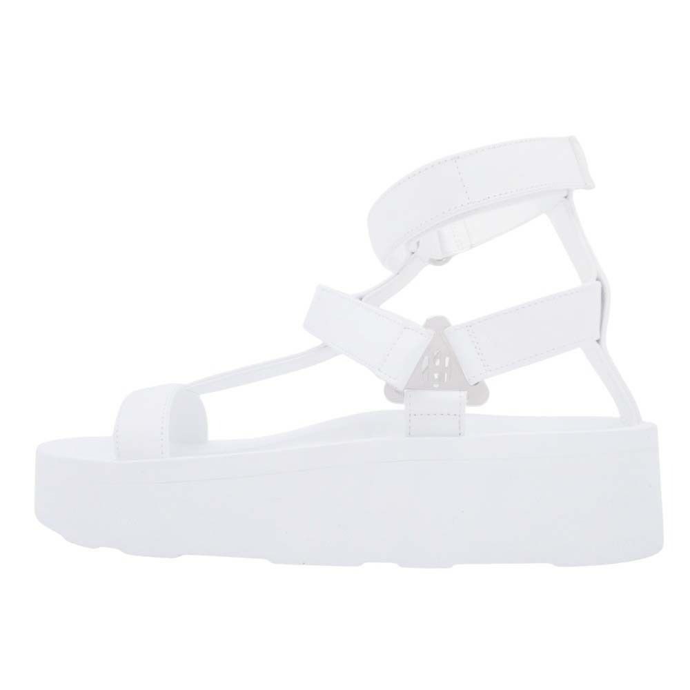 Hermes Enid Thick Sole Sandals Shoes Platform Diamant Buckle 37 White