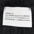 Loewe Mohair Wool Anagram Leather Patch with Fringe Scarf Black — view 6