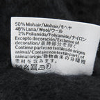Loewe Mohair Wool Anagram Leather Patch with Fringe Scarf Black — view 7