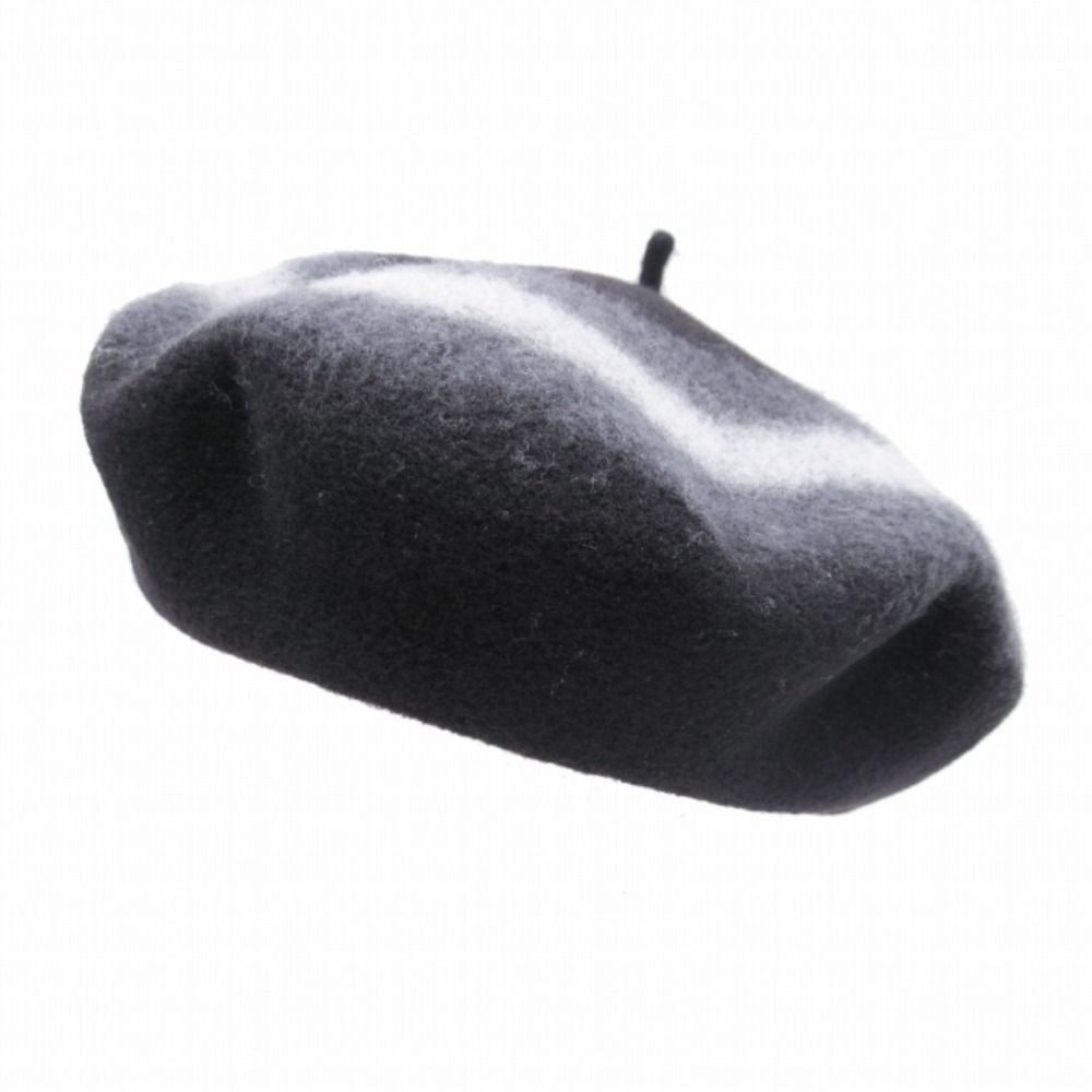 Dior Beret Hat Virgin Wool Felt Gradient Color Cap Hat Black Gray Loafer