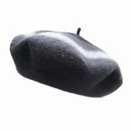 Dior Beret Hat Virgin Wool Felt Gradient Color Cap Hat Black Gray Loafer
