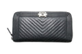 Chanel 25 Boy Zip Wallet Caviar Leather
