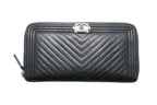 Chanel 25 Boy Zip Wallet Caviar Leather