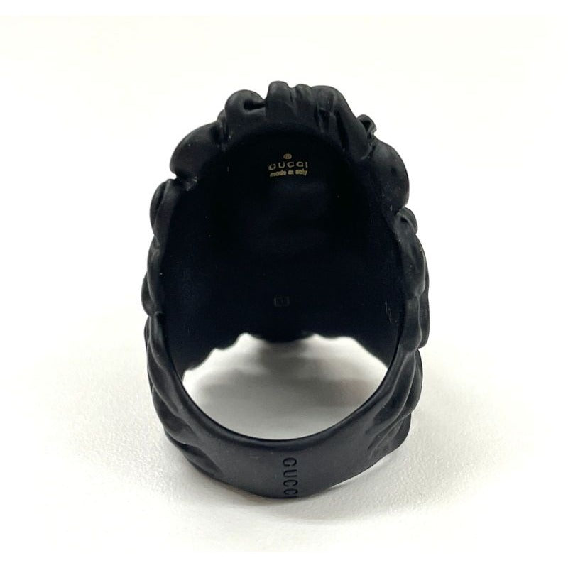 Gucci Michele Lionhead Interlocking G Logo Ring No 13 Metal Black — view 4