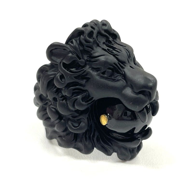 Gucci Michele Lionhead Interlocking G Logo Ring No 13 Metal Black — view 6
