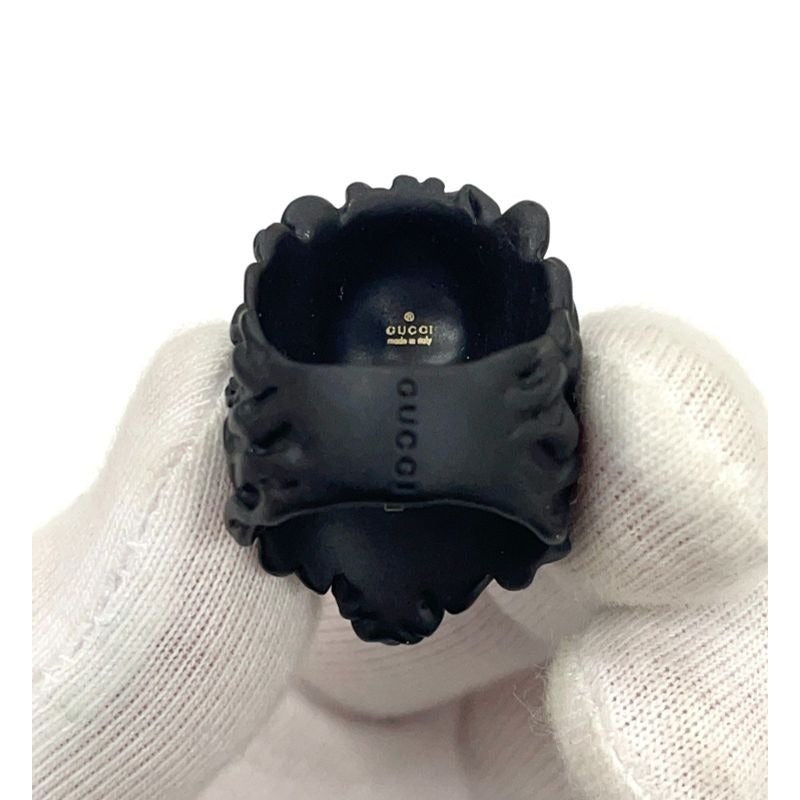 Gucci Michele Lionhead Interlocking G Logo Ring No 13 Metal Black — view 9
