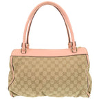Gucci Abby GG Canvas Leather Beige Pink Tote 0974 — view 2