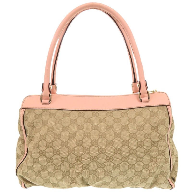 Gucci Abby GG Canvas Leather Beige Pink Tote 0974 — view 2