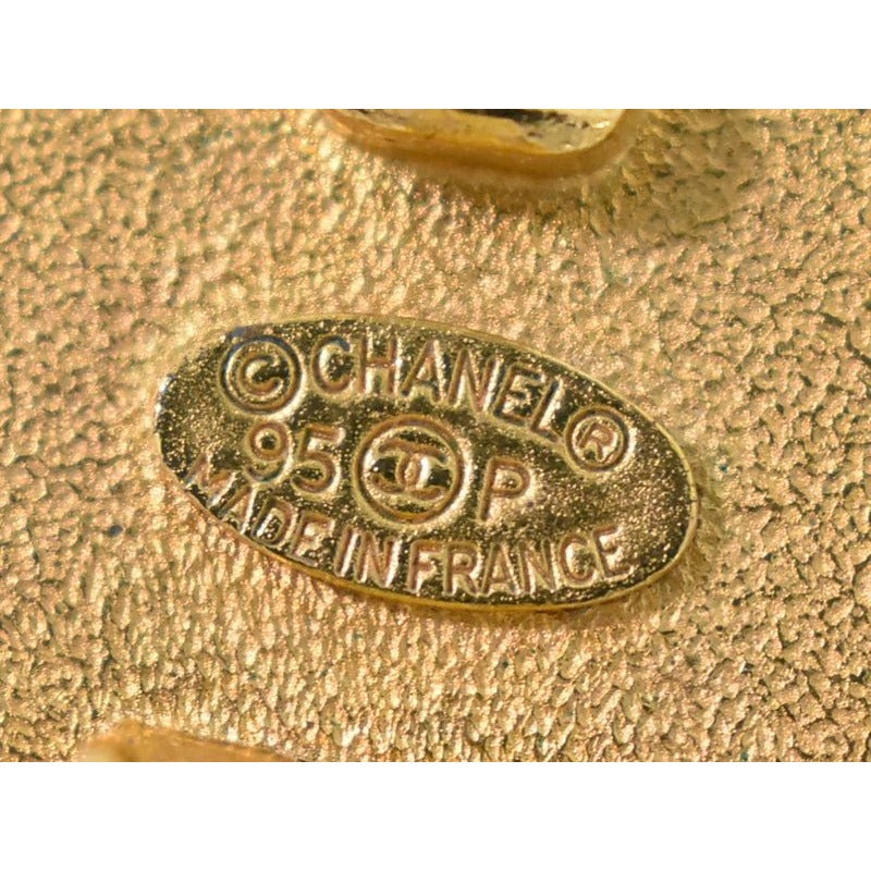 Chanel Logo Faux Pearl Earrings GP Gold Plated White Accessories — view 9