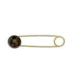 Fendi Pin Brooch Gold Beige Brown — view 2
