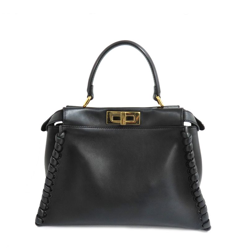 Fendi P-cub 8 Bn290 Shoulder Bag Handbag 2-Way Black Leather — view 5