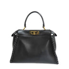 Fendi P-cub 8 Bn290 Shoulder Bag Handbag 2-Way Black Leather — view 5