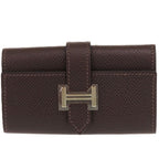 Hermes Bearn 4-strand Vaux Epson Chocolat Silver Hardware Brown Key
