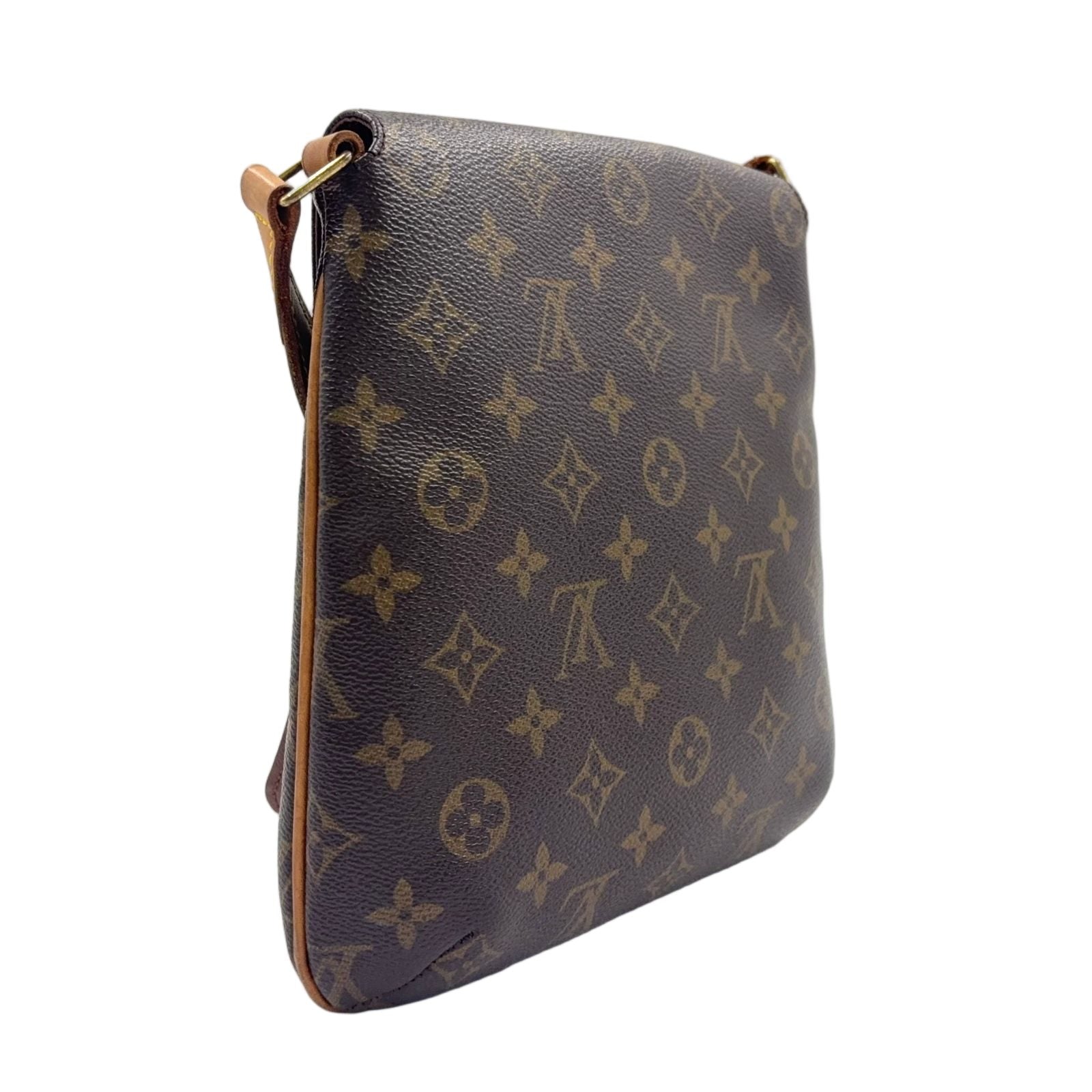 Louis Vuitton Musette Salsa Short Strap Monogram Leather Brown Light Shoulder — view 2