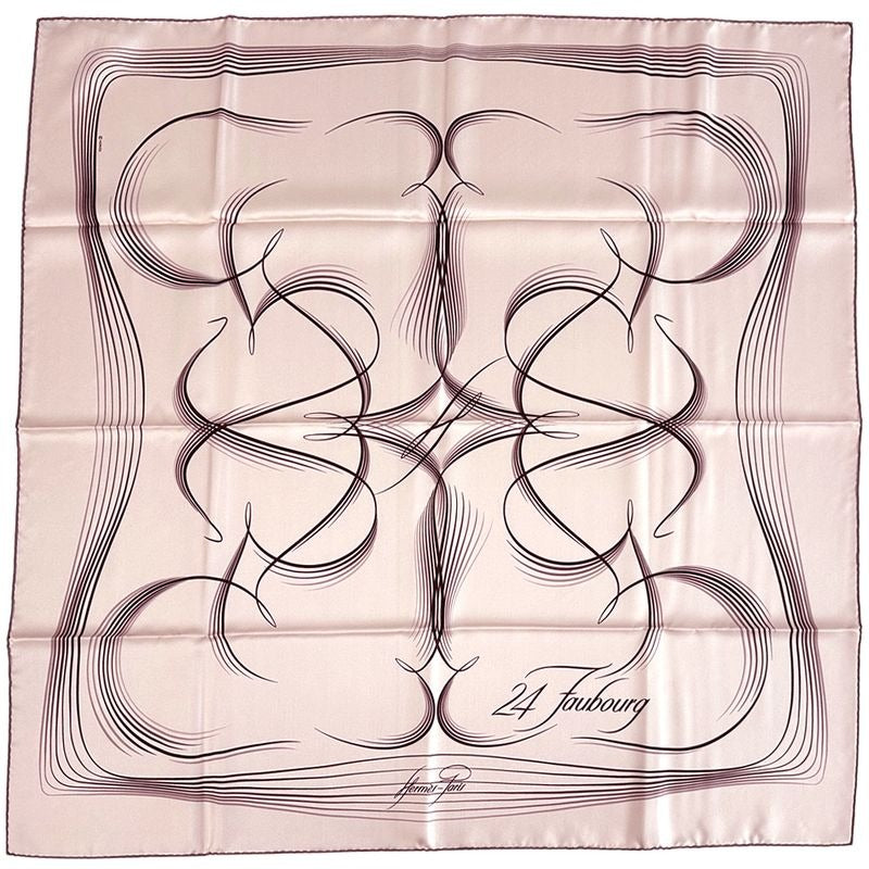 Hermes Scarf Carre 90 24 Faubourg Silk Pink