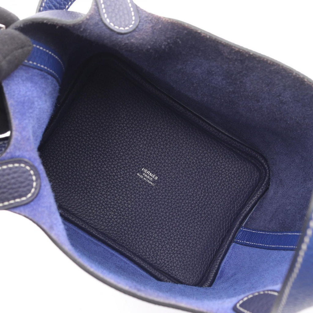 Hermes Handbag Picotin Lock Cazac PM Blue Electric Ankle Leather — view 3