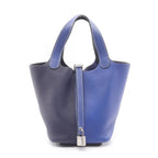 Hermes Handbag Picotin Lock Cazac PM Blue Electric Ankle Leather