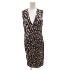 Gucci Cache Couple Dress V-neck All Over Pattern Belt Fringe Long