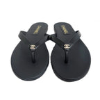 Chanel Sandals CC Mark Black 38 C Shoes Apparel — view 3