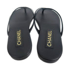 Chanel Sandals CC Mark Black 38 C Shoes Apparel — view 4