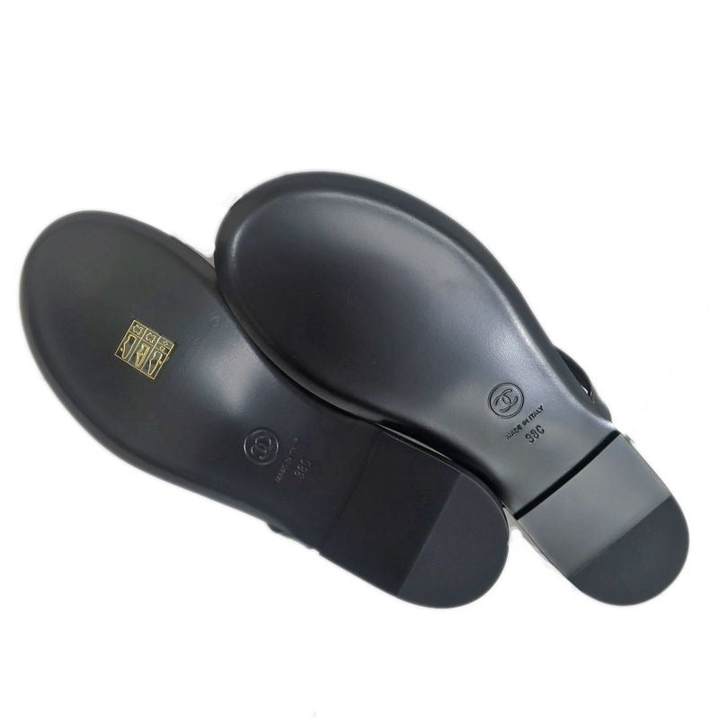 Chanel Sandals CC Mark Black 38 C Shoes Apparel — view 8