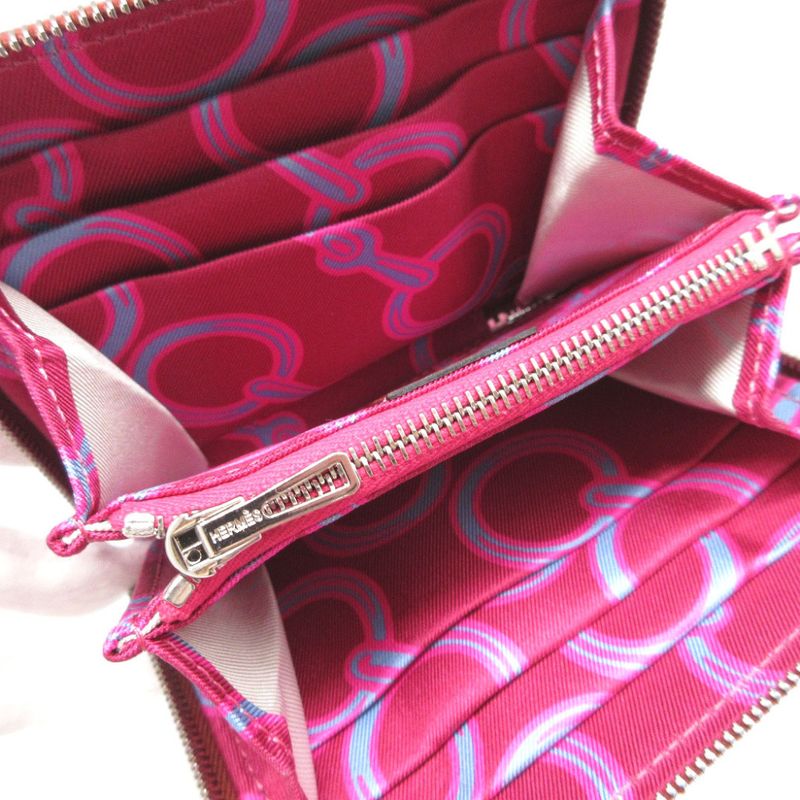 Hermes Azap Compact Silk Quin Stamped B Evercolor Rouge Ash Coin — view 4