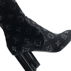 Louis Vuitton Silhouette Line Boots Short Shoes Velor Black Monogram — view 9